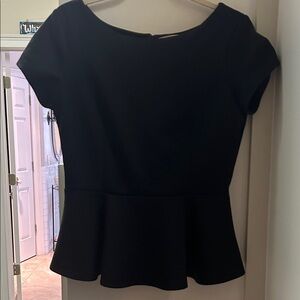 Bisou Bisou Elegant Black Peplum Top